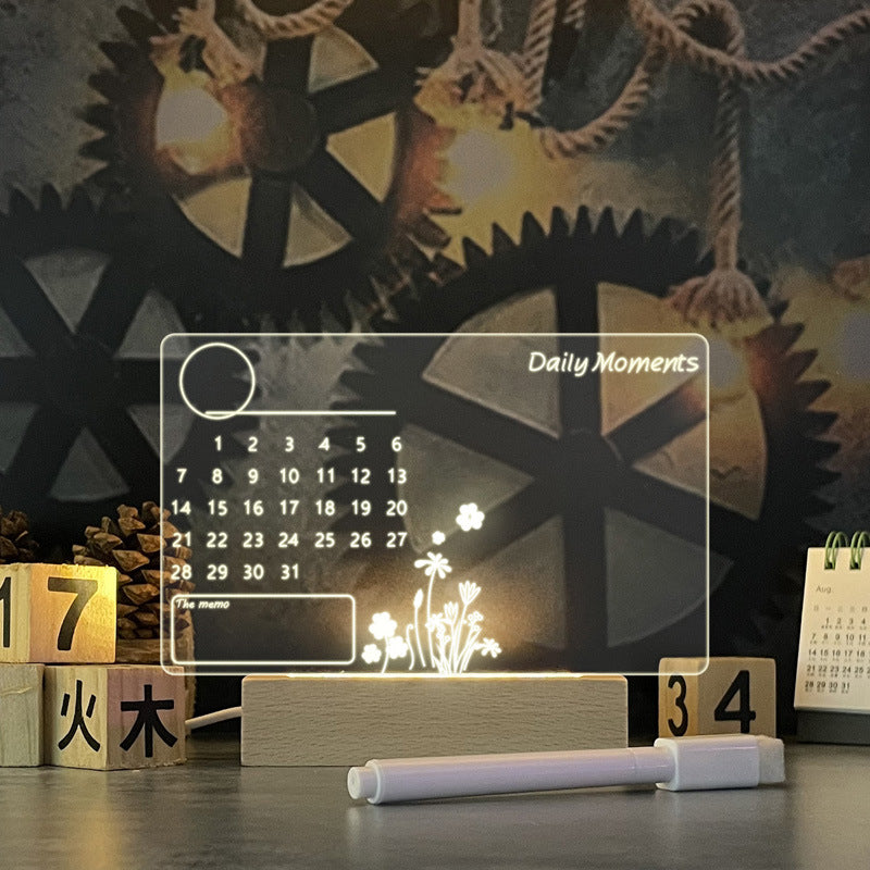 Tablero de Notas Brillante: Luz Nocturna LED con Mensajes Creativos